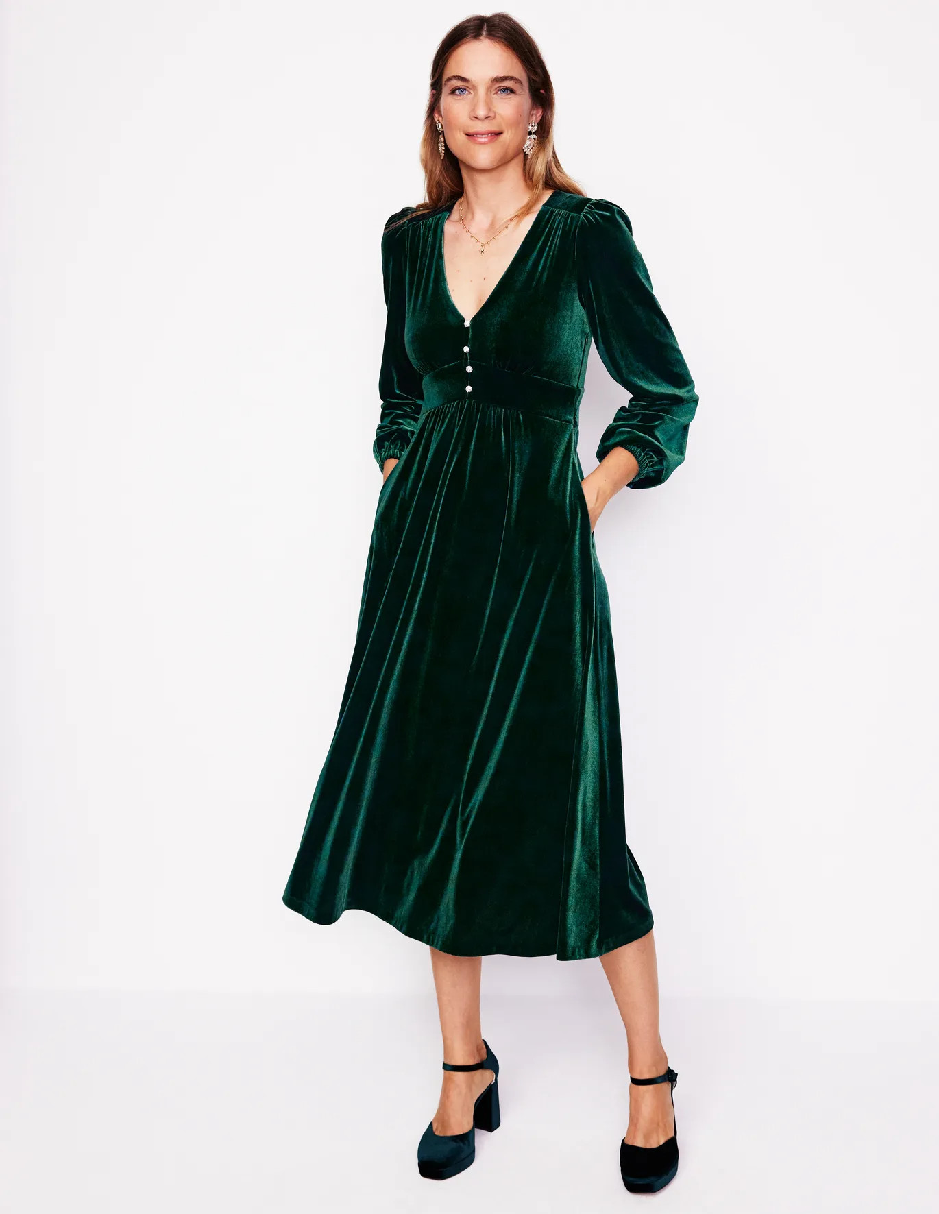 Jocelyn Velvet Tea Dress | Boden (US)