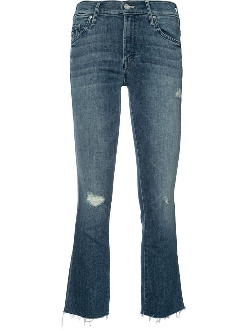 Mother - cropped jeans - women - Cotton - 26, Blue, Cotton | FarFetch US