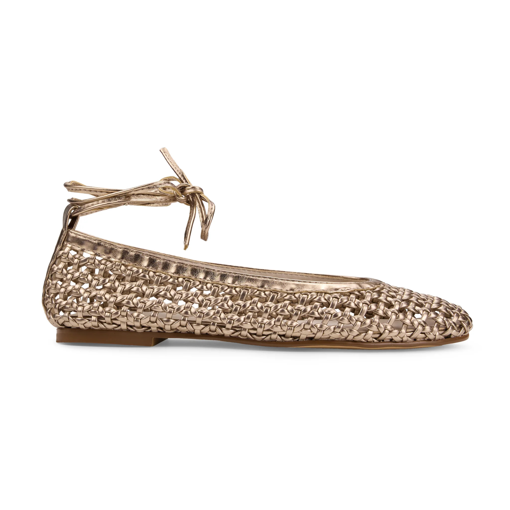 Sadie Ballet Flat in Gold Hand Woven | Yosi Samra