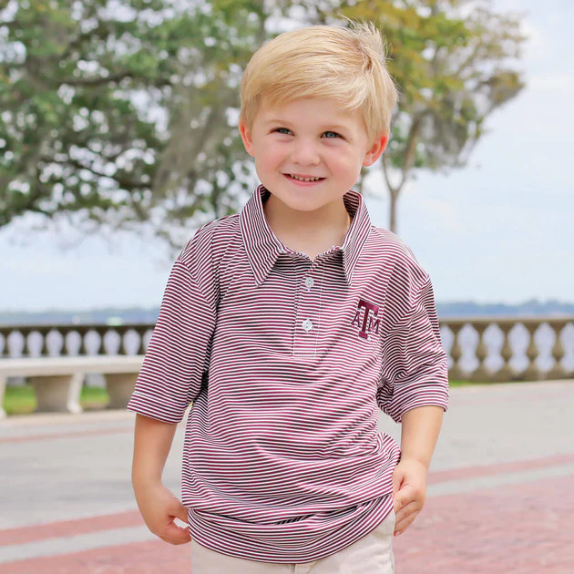 Texas A&M Embroidered Maroon Performance Polo | Classic Whimsy