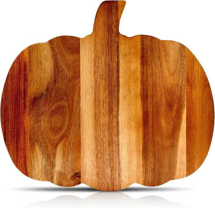 Halloween Charcuterie Board Gifts Pumpkin Shaped Wooden Cutting Boards for Kitchen Fall Serving Platter Christmas Veggie Trays Gothic Halloween Decor Modern Pumpkin Dishes Decoration Xmas Cheese Board | Amazon (US)