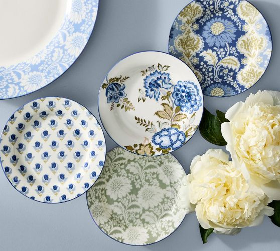Kravet Jardin Stoneware Appetizer Plates -  Mixed Set of 4 | Pottery Barn (US)