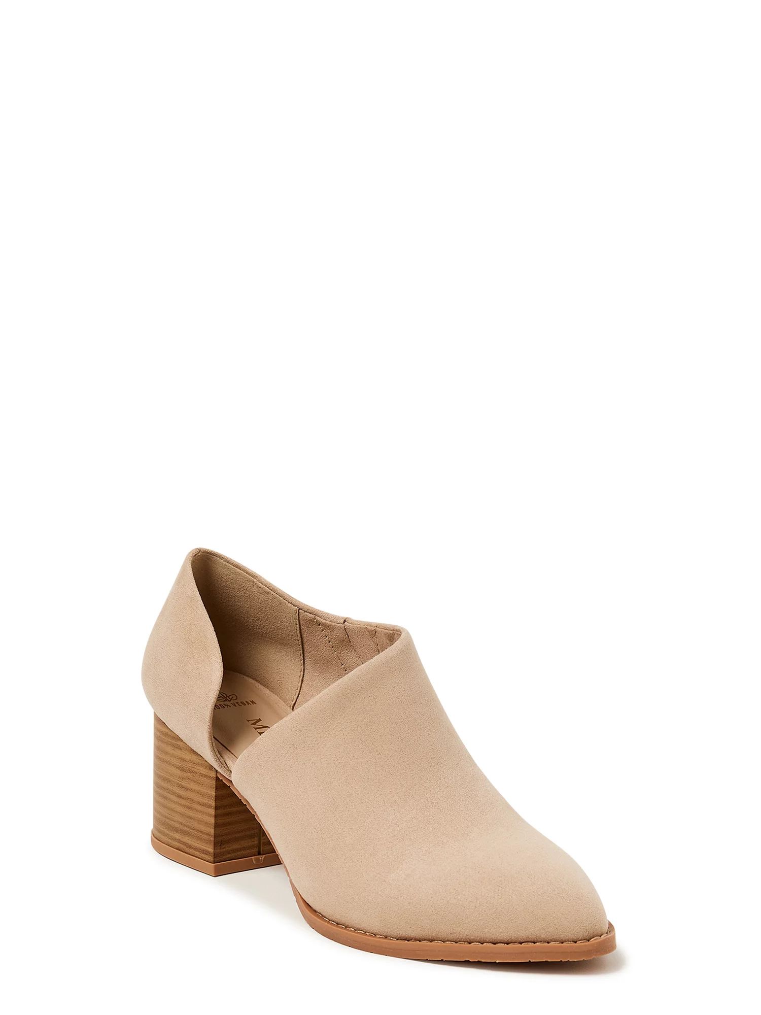 Melrose Ave Women’s Faux Leather Cut Out Booties with Block Heel | Walmart (US)