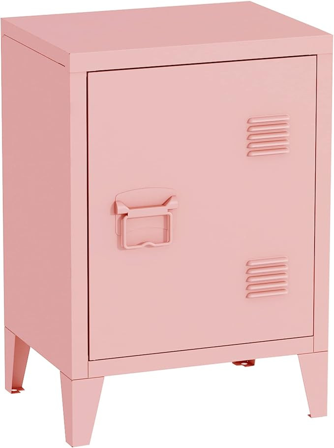 MIOCASA Metal Nightstand Modern End Side Table Steel Bedside Storage Cabinet with Shelf Easy Asse... | Amazon (US)