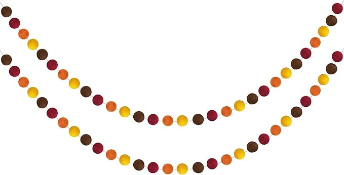 60 Balls Fall Thanksgiving Felt Ball Garlands - Fall Thanksgiving Decorations - Fall Thanksgiving... | Amazon (US)