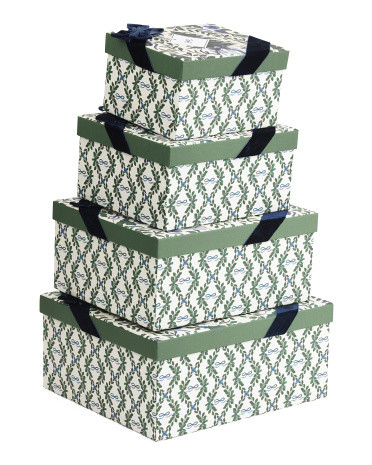 Set Of 4 Decorative Boxes With Removable Lids | TJ Maxx