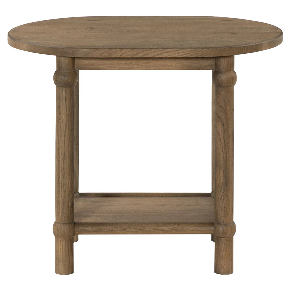 Charnes Warm Natural Oak End Table | Kathy Kuo Home