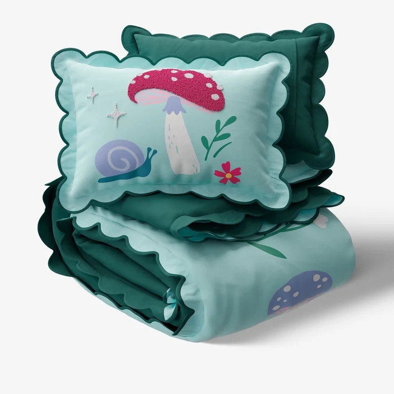 Mainstays Kids Textured Fairy Garden Comforter Set, Full/Queen, 3 Pieces | Walmart (US)
