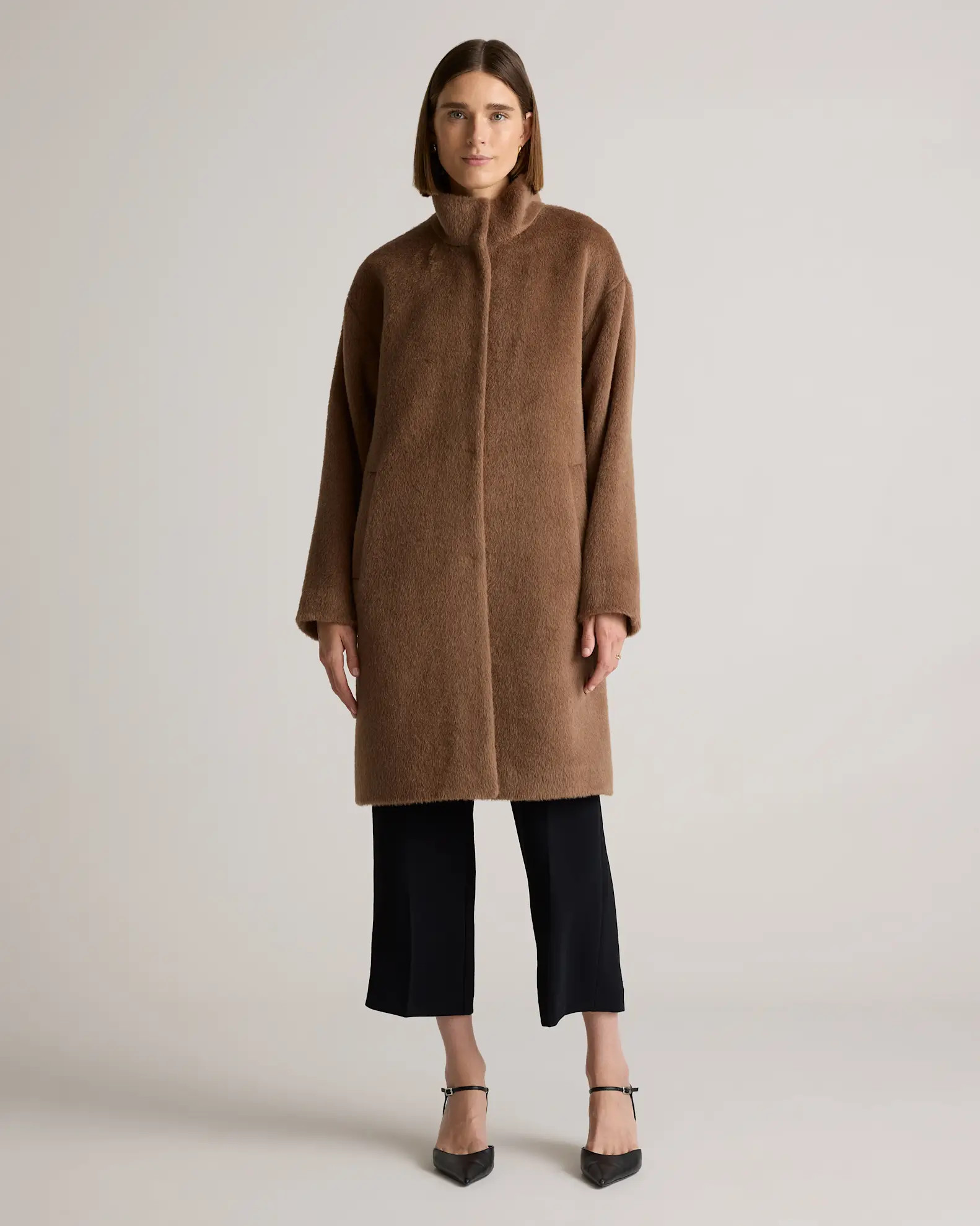 Alpaca-Wool Stand Collar Coat | Quince