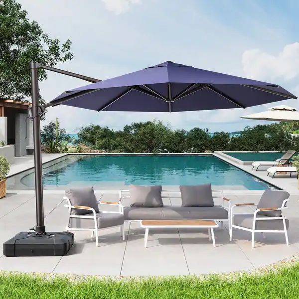 Crestlive Products 13ft Patio Cantilever Umbrella with 7-position Adjustment - Overstock - 356822... | Bed Bath & Beyond