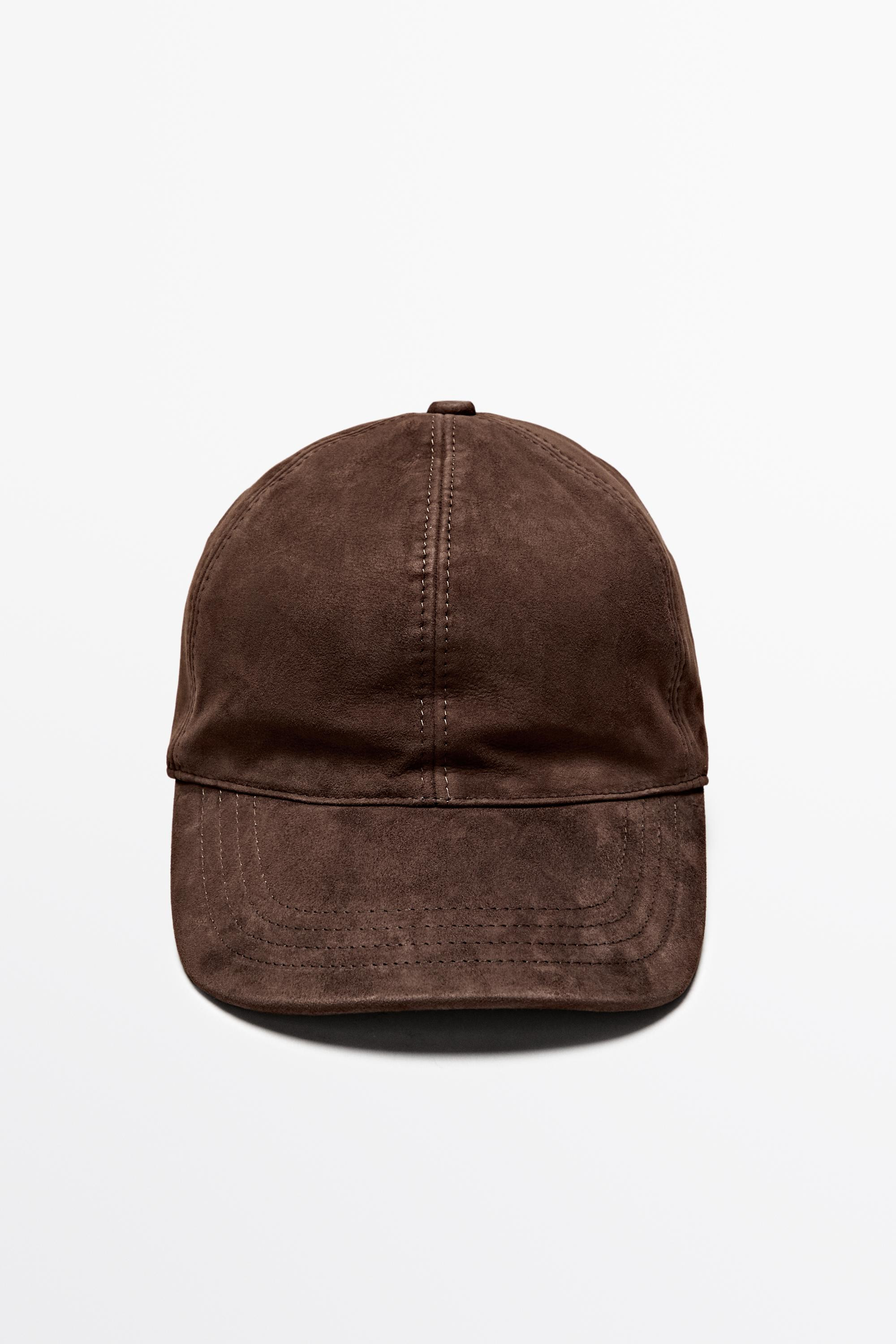 Suede leather cap | Massimo Dutti UK