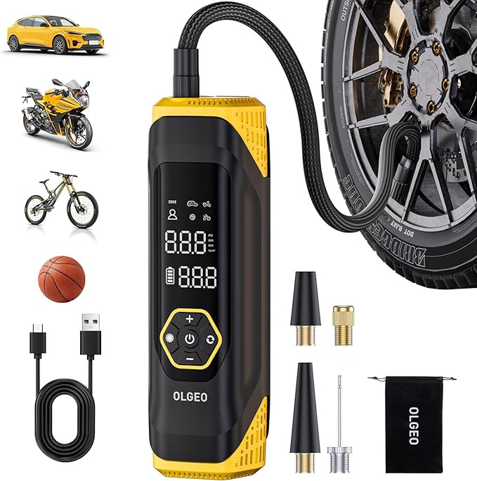 Tire Inflator Portable Air Compressor, 180PSI Cordless 6X Faster Air Pump, Air Compressor with Pr... | Amazon (US)