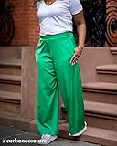 The Drop Women's Emerald Green Satin Wide-Leg Pant by @amazonthedrop, XXS | Amazon (US)