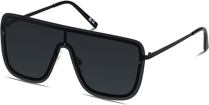 LYZOIT Rimless Oversized Square Sunglasses for Women Men Flat Top Shield Frameless Sun Glasses | Amazon (US)