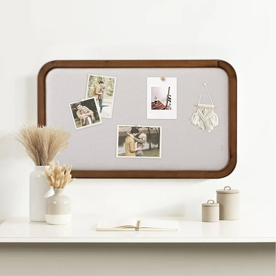 SOFE Farmhouse Bulletin Boards for Walls Decorative Hanging Pin Board, 30 ×18 inches Brown Wood ... | Amazon (US)
