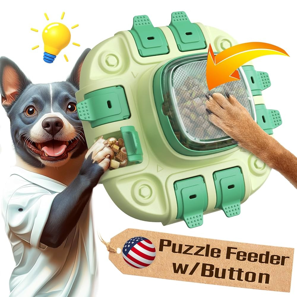 KADTC Dog Puzzle Toys Level 2 in 1 for Small/Medium/Large Dogs Slow Feeder with Button Boredom Bu... | Amazon (US)