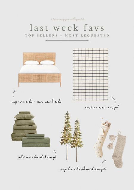 Good morning! Here are last weeks favorites and best sellers, everything I have and LOVE! My wood and cane bed is on sale PLUS 25% off at checkout. Use code CFRENG15 to save on the rug. My knit stockings are on sale!

#LTKhome #LTKsalealert #LTKHoliday
