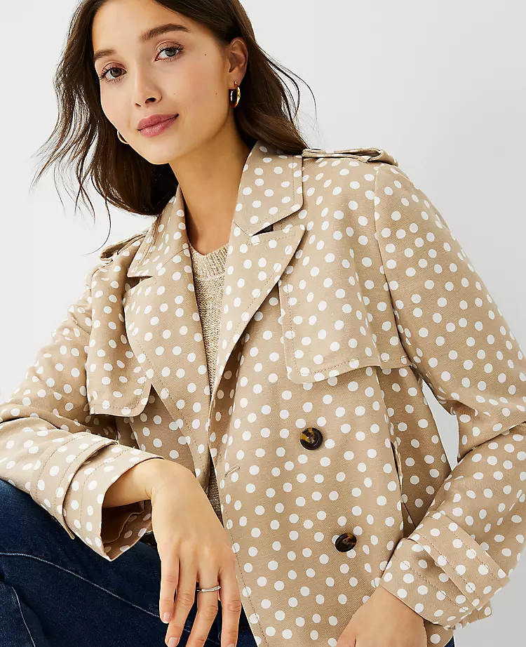 Dotted Swing Trench Coat | Ann Taylor | Ann Taylor (US)