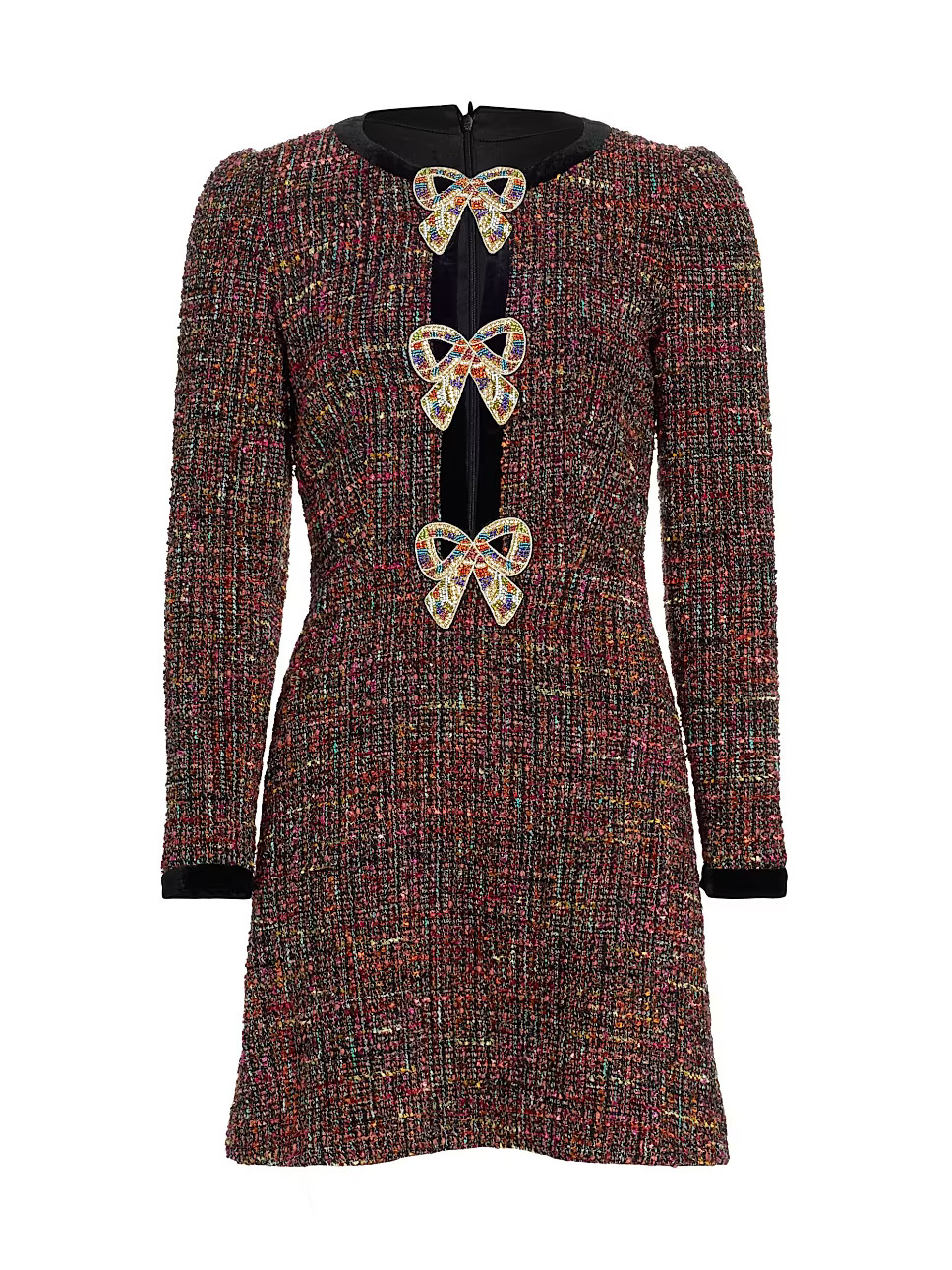 Saloni Camille Bows Tweed Minidress | Saks Fifth Avenue