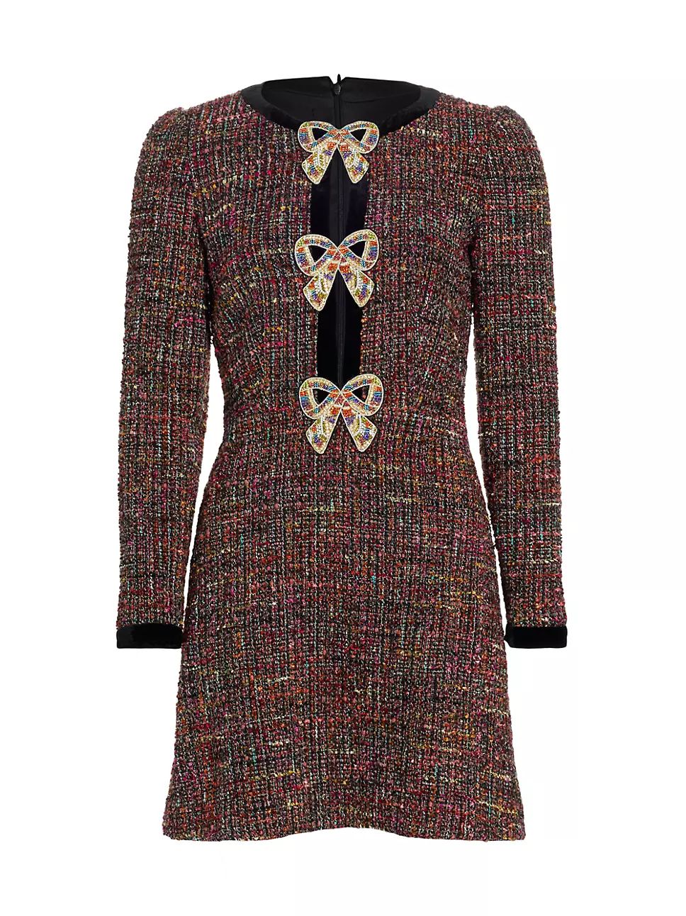 Saloni Camille Bows Tweed Minidress | Saks Fifth Avenue
