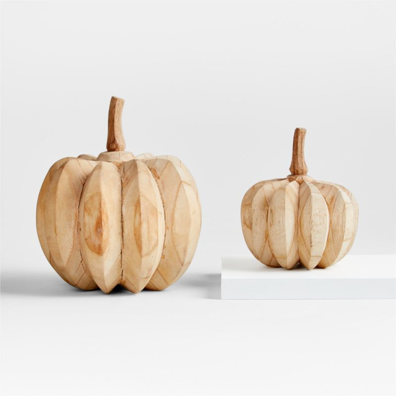 Wood Pumpkins | Crate and Barrel | Crate & Barrel