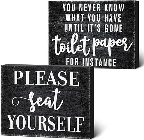 2 Pieces Funny Farmhouse Bathroom Decor You Never Know What You Have Until It's Gone Toilet Paper... | Amazon (US)