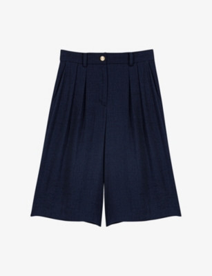 Wide High-Rise Linen-Blend Bermuda Shorts | Selfridges