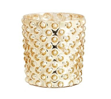 Eclectic Mercury Hurricanes, Gold - Medium Hobnail | Pottery Barn (US)