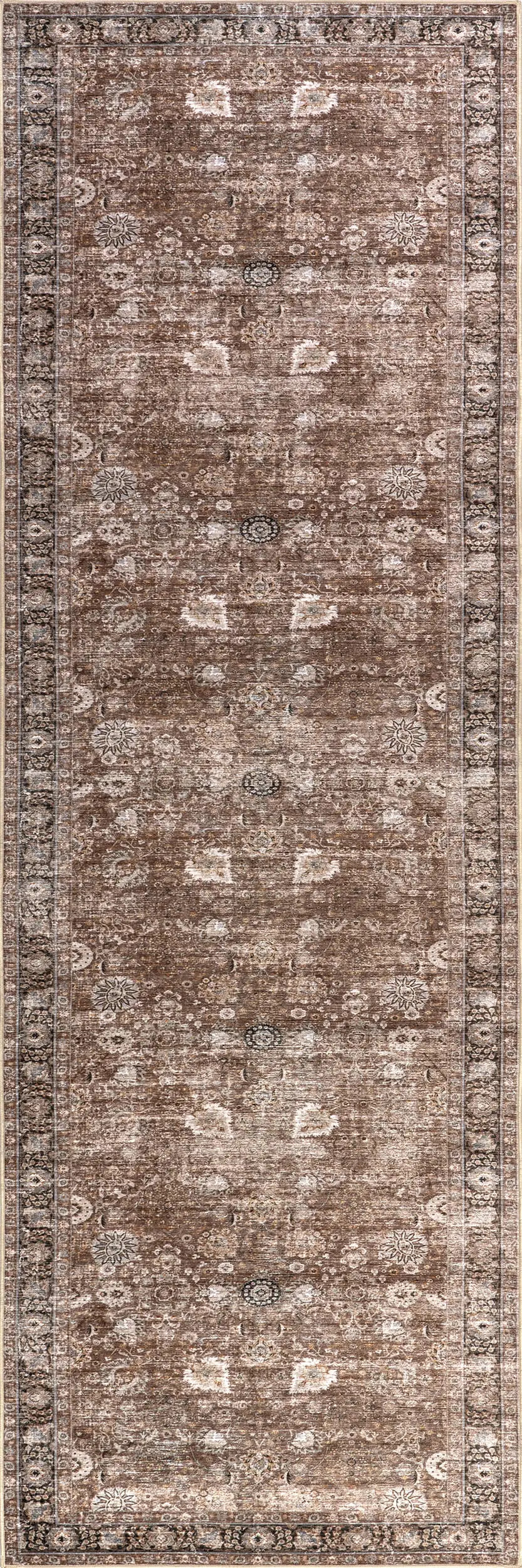 Bayberry Spill Proof Vintage Washable Rug | Brown | Rugs USA