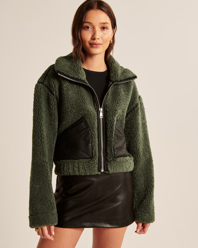 Women's Shrunken Aviator Jacket | Women's New Arrivals | Abercrombie.com | Abercrombie & Fitch (US)