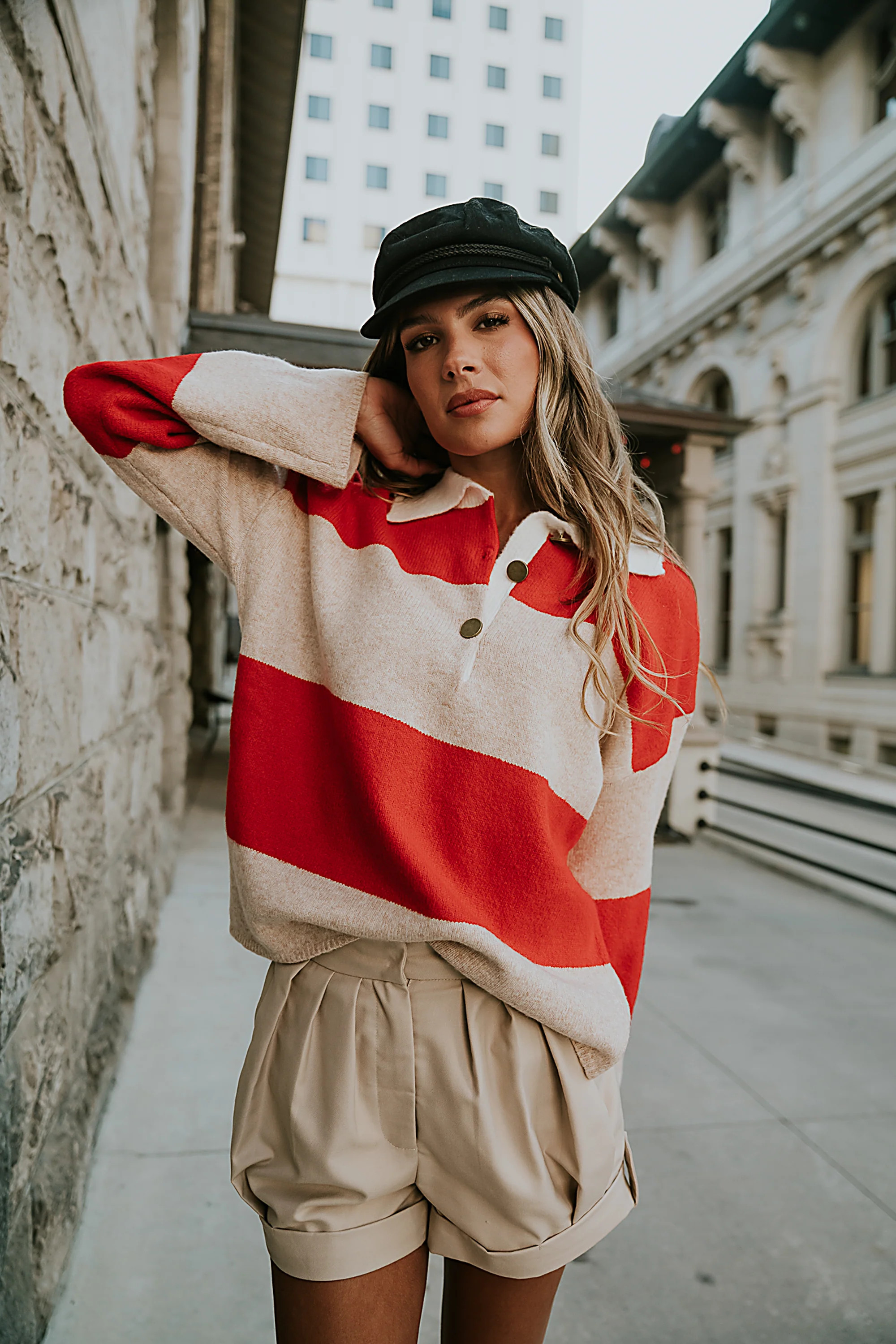 Kenzie Striped Sweater in Red | Böhme US