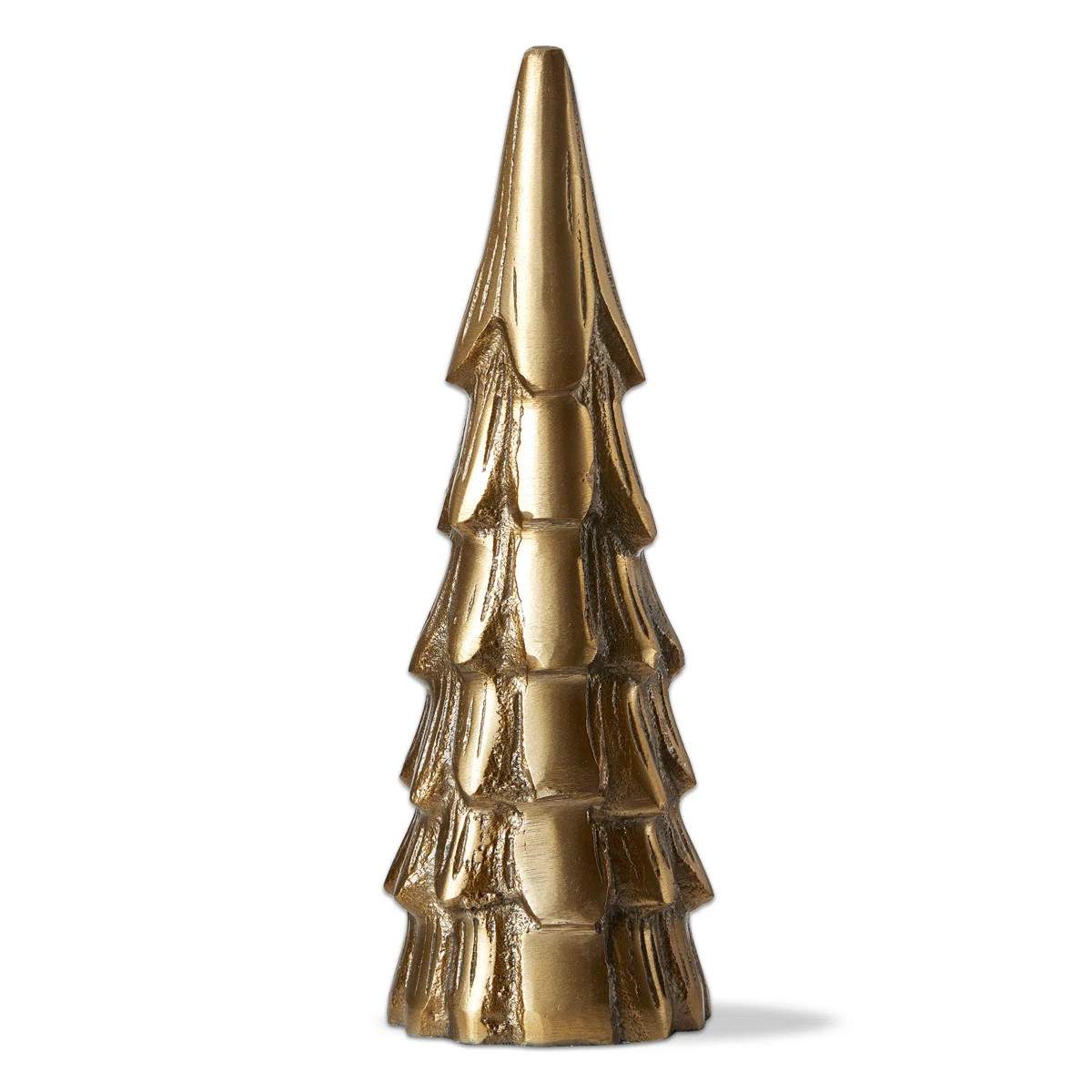 Cast Aluminum Gold Metal Christmas Tree Decor Medium for Tabletop or Mantel | Wayfair North America