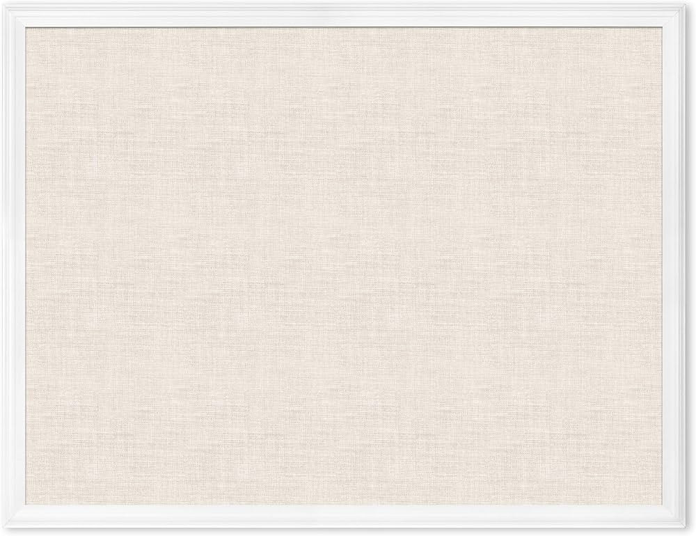 U Brands Farmhouse Linen Bulletin Board, 40"x30", White Wood Style Frame, Industrial Grade Pinnin... | Amazon (US)