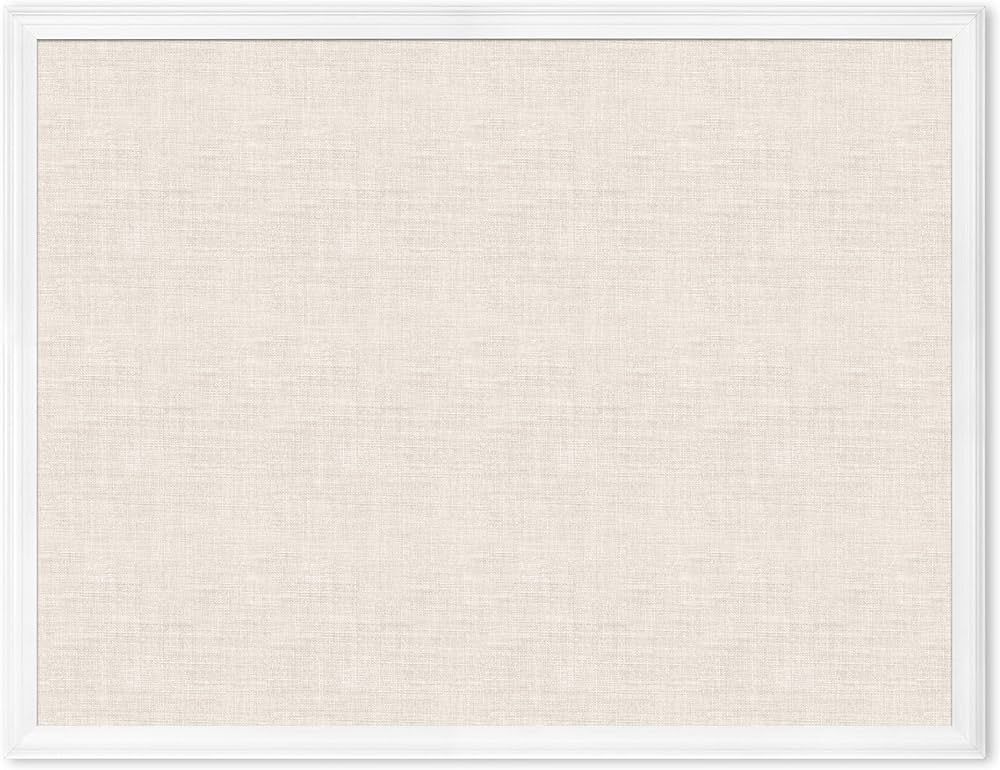 U Brands Linen Cork Linen Bulletin Board, 30 x 40 Inches, White Wood Frame (2917U00-01) | Amazon (US)