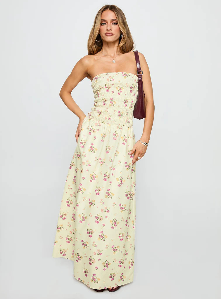 Human Nature Strapless Maxi Dress Multi Floral | Princess Polly US