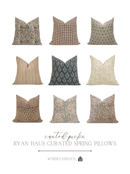 Etsy spring pillow covers! I love these brown and blue tones for the spring. The prettiest floral and stripe patterns! 

#LTKstyletip #LTKhome