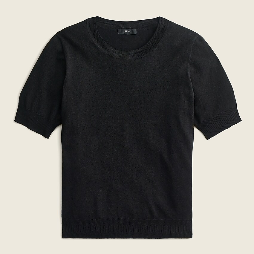 Short-sleeve silk-blend crewneck sweater | J. Crew US