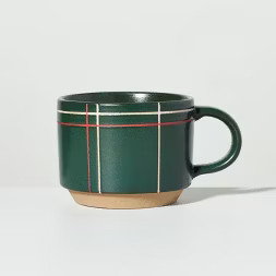 10.5oz Stoneware Engineered Plaid Joy/Peace/Merry Mugs - Hearth & Hand™ with Magnolia | Target