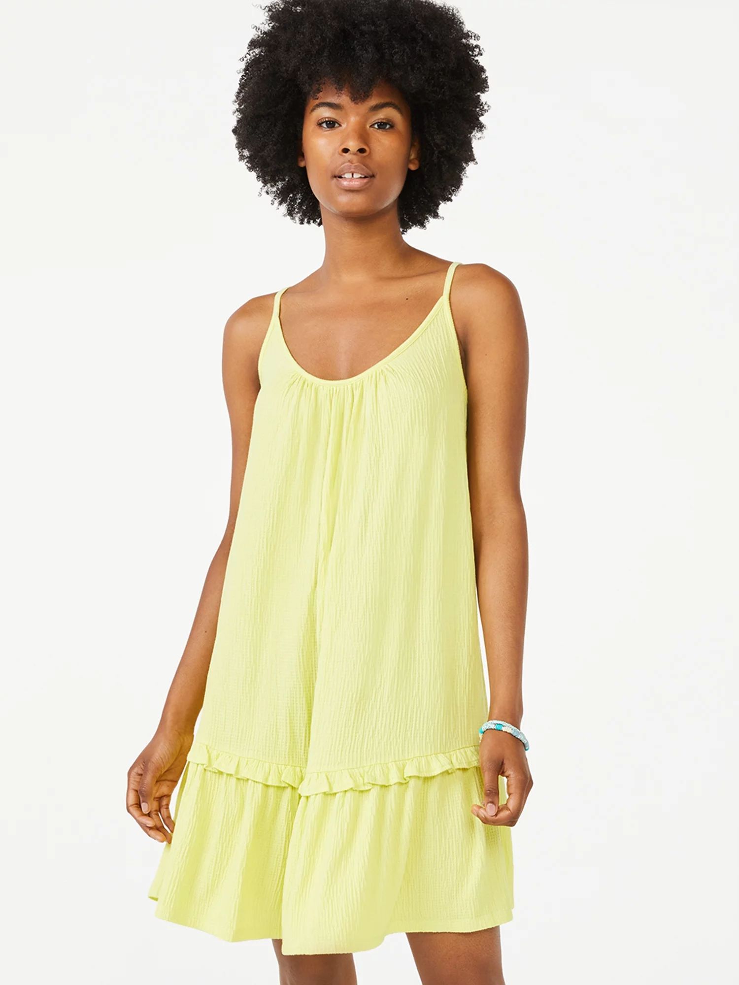 Scoop Women's Sleeveless Cami Ruffle Mini Sundress - Walmart.com | Walmart (US)