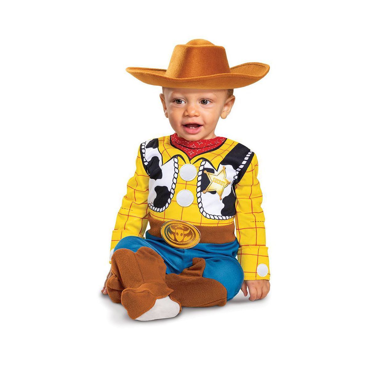 Baby Disney Toy Story Woody Deluxe Halloween Costume Jumpsuit 2T | Target