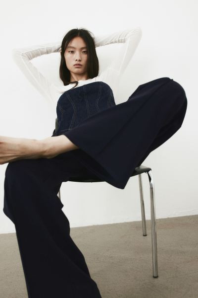 High-waisted tailored trousers - High waist - Long - Black - Ladies | H&M GB | H&M (UK, MY, IN, SG, PH, TW, HK)