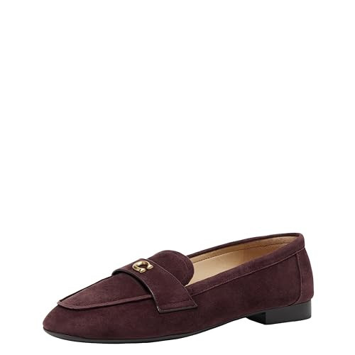 Coach Women's Sculpted C Loafer in Suede, Shadow Brown, 9.5 | Amazon (US)