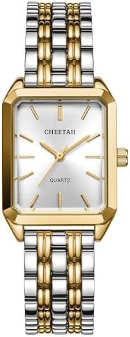CHEETAH Women's Gold-Tone Dainty Watch, Retro Style Rectangular Case and Stainless Steel Band, Gi... | Amazon (US)