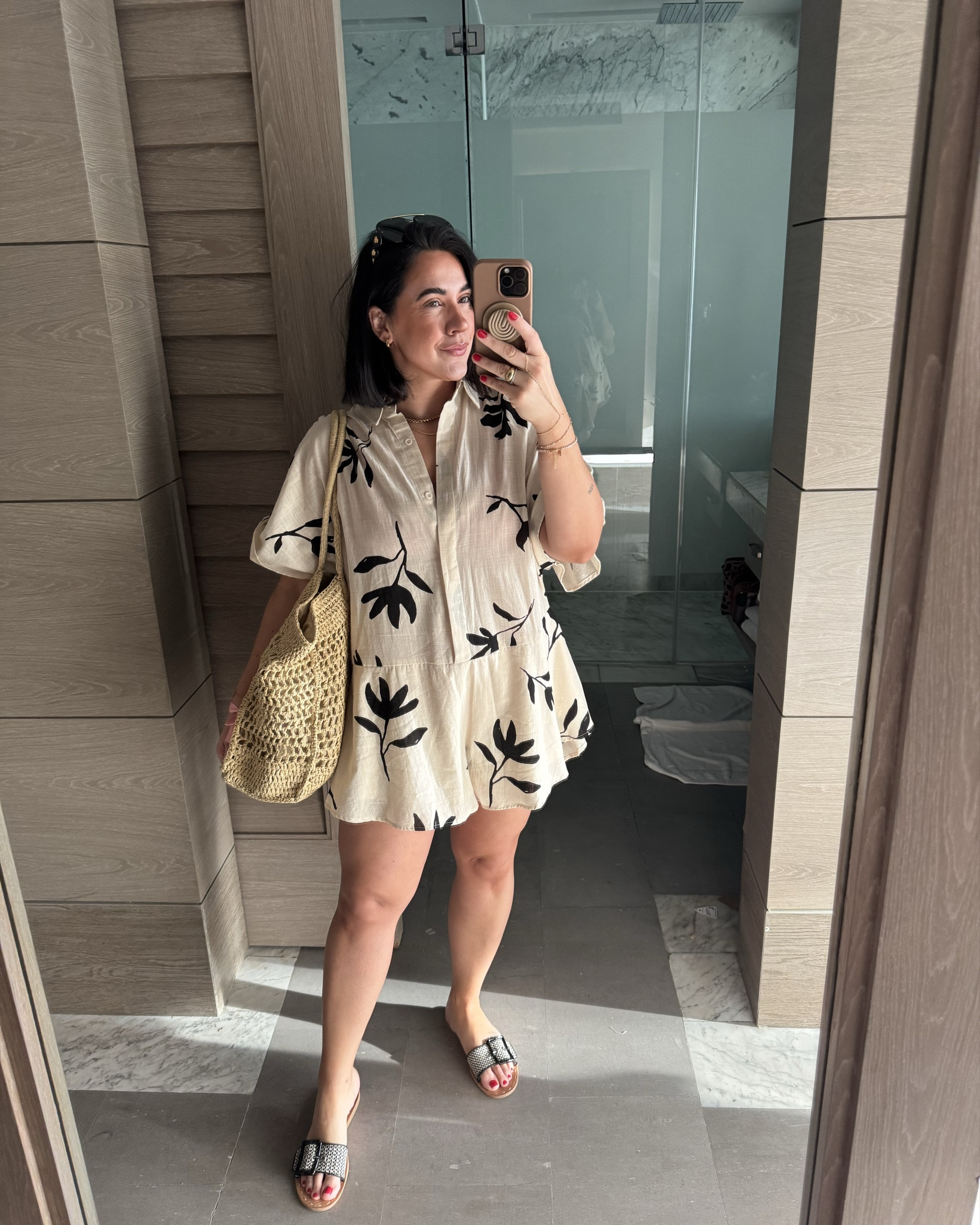 Romper for resort wear! Swim cover up optional! Very flattering and comfortable- I do a size L. Code NINA OR NINA20 

#LTKMidsize #LTKSaleAlert #LTKStyleTip