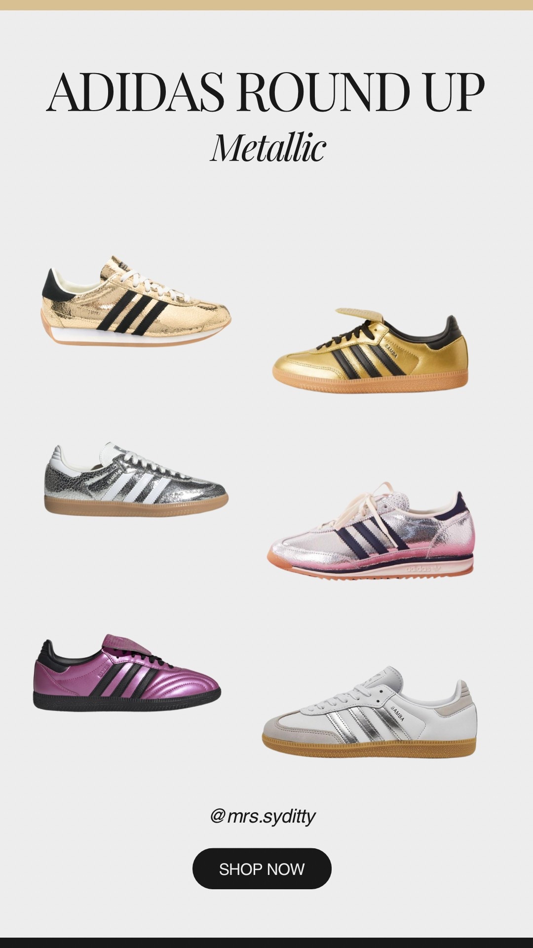Loving these metallic Adidas color ways 

#LTKShoeCrush #LTKActive #LTKStyleTip