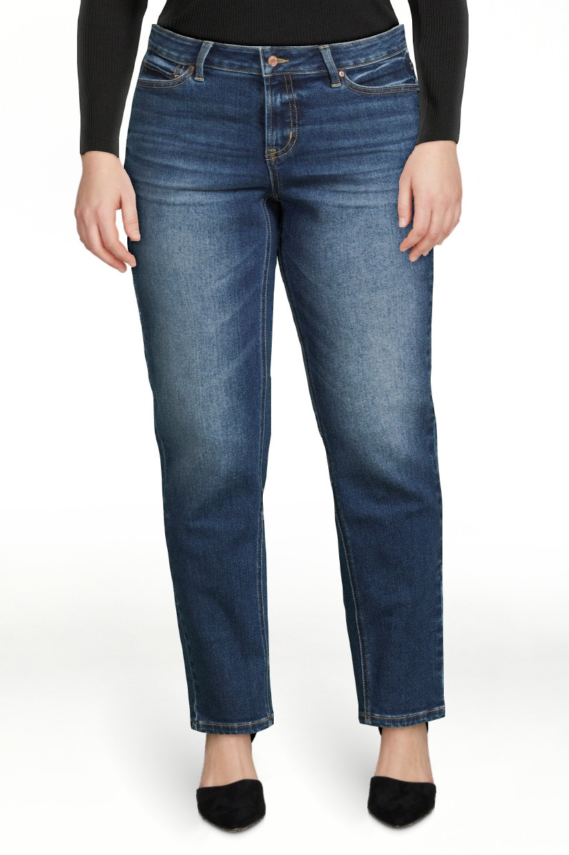 Time and Tru Women’s Mid Rise Straight Leg Jeans, Sizes 0-22, Regular & Short Inseams | Walmart (US)