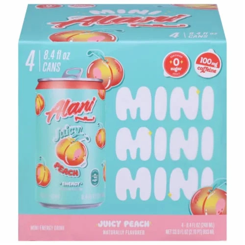 Alani NU Juicy Peach Zero Sugar Mini Energy Drink Cans | Walmart (US)