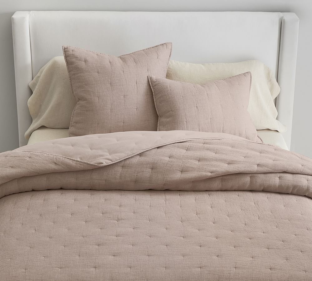 European Flax Linen Waffle Quilt & Shams | Pottery Barn (US)