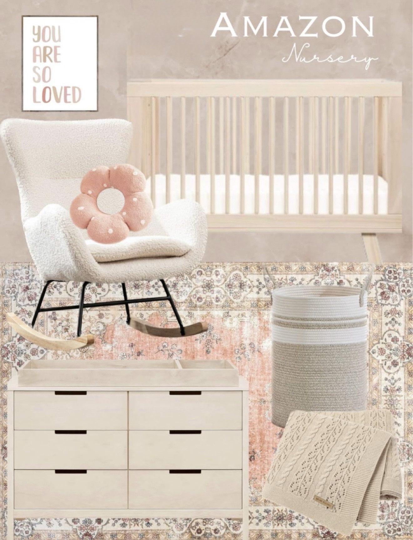 Amazon nursery idea for baby girls.



Accent chair 
#nursery #babycrib #rockingchair #nurserydecor #nurserydresser #babyroom #nurseryrug #crib
Washable rug, Amazon home finds

#LTKKids #LTKHome #LTKSeasonal #LTKBaby #LTKBump #LTKStyleTip