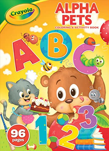 Crayola Alpha Pets Coloring Pages and Stickers, Number & Alphabet Coloring Book, Gift for Kids, 96 Pages | Amazon (US)